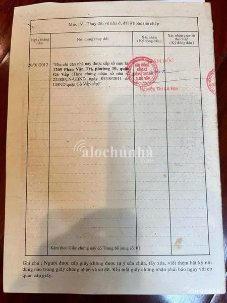Bán Nhà số 1205 Đường Phan Văn Trị, Phường 10, Quận Gò Vấp