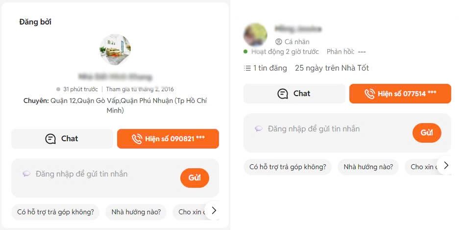 Kiểm tra tài khoản đăng tin để xác định môi giới hay chủ nhà